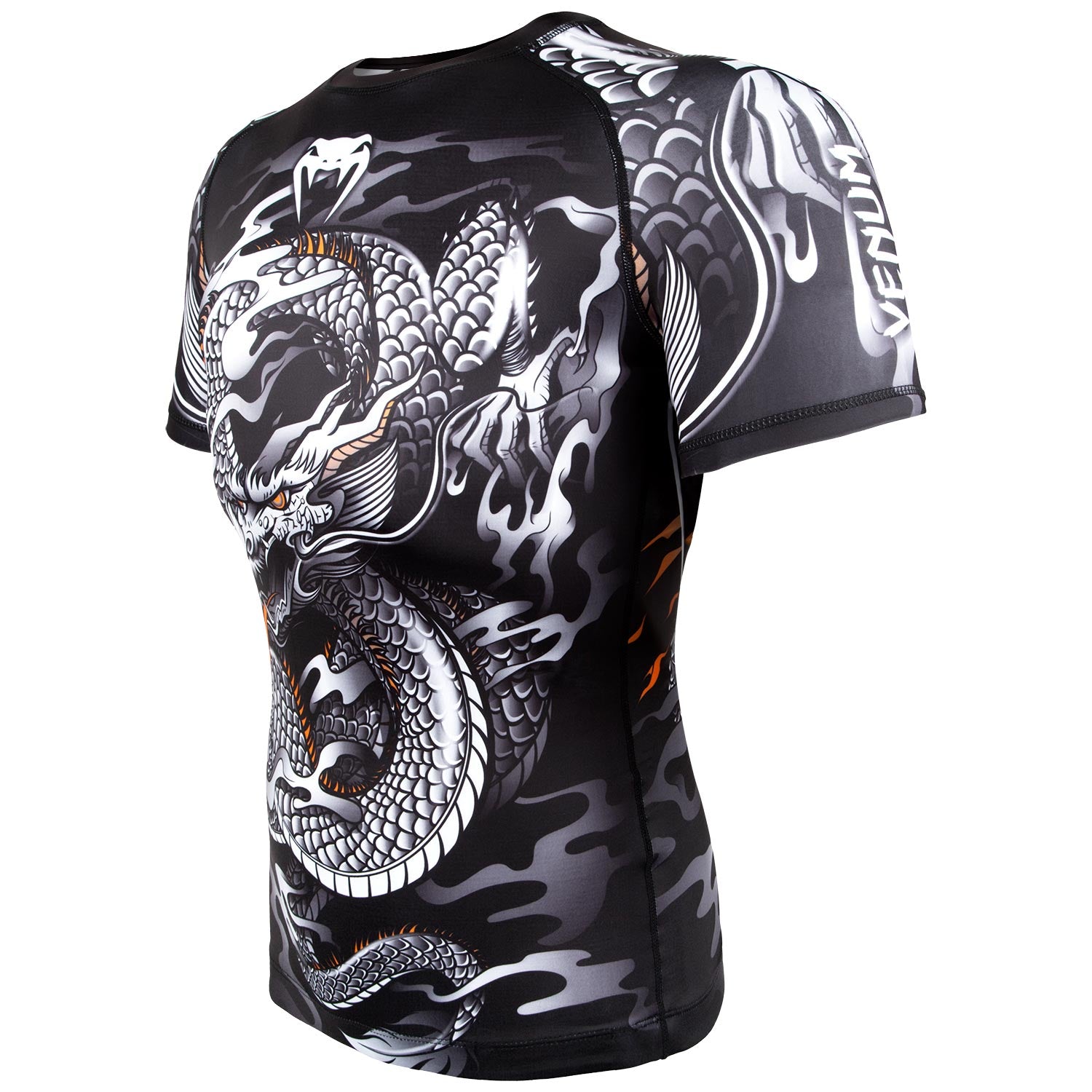 venum-dragon-s-flight-rashguard-kurzarm-schwarz-wei image 2