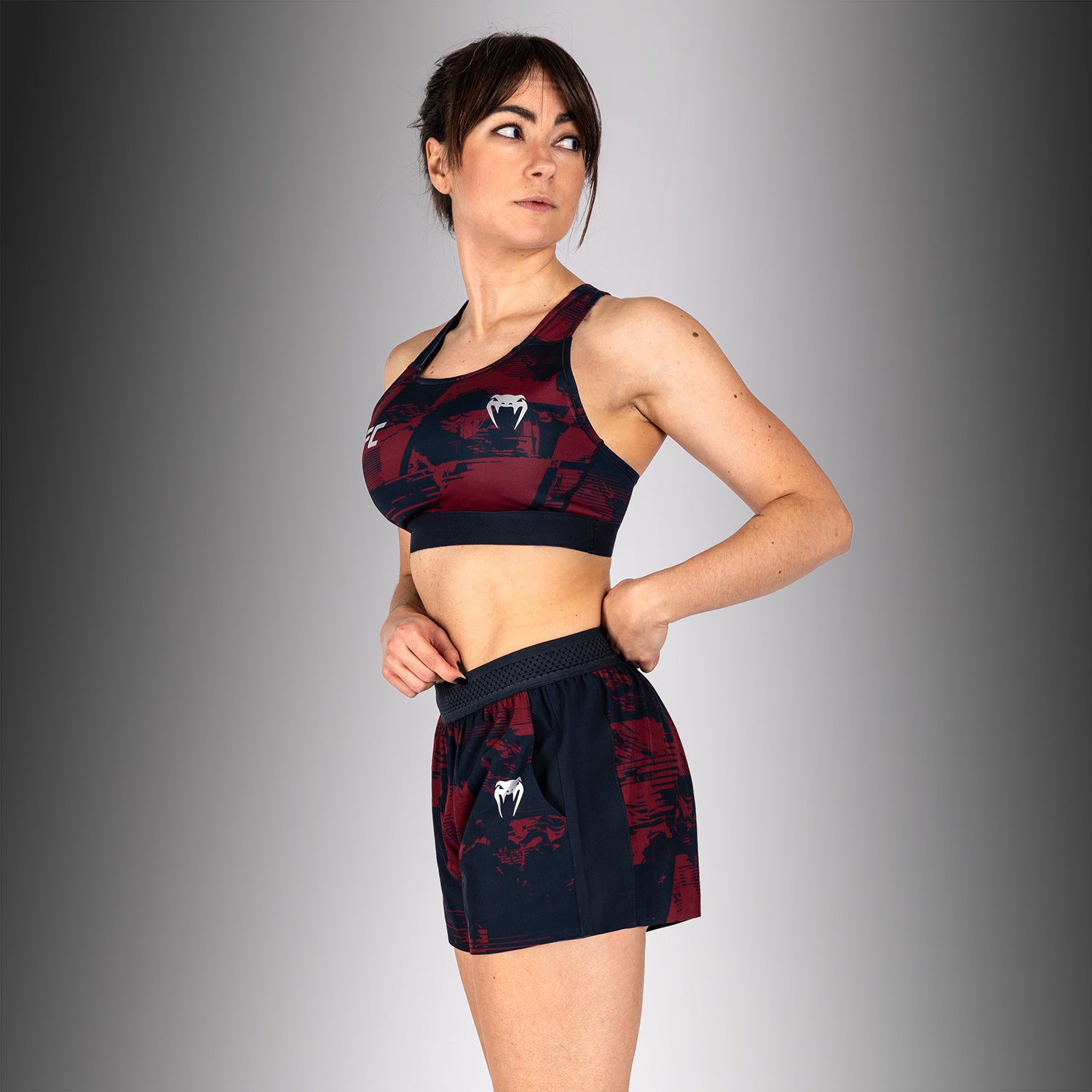 ufc-zenith-by-venum-authentic-fight-week-sport-bh-damen-marineblau-burgunderrot- image 2