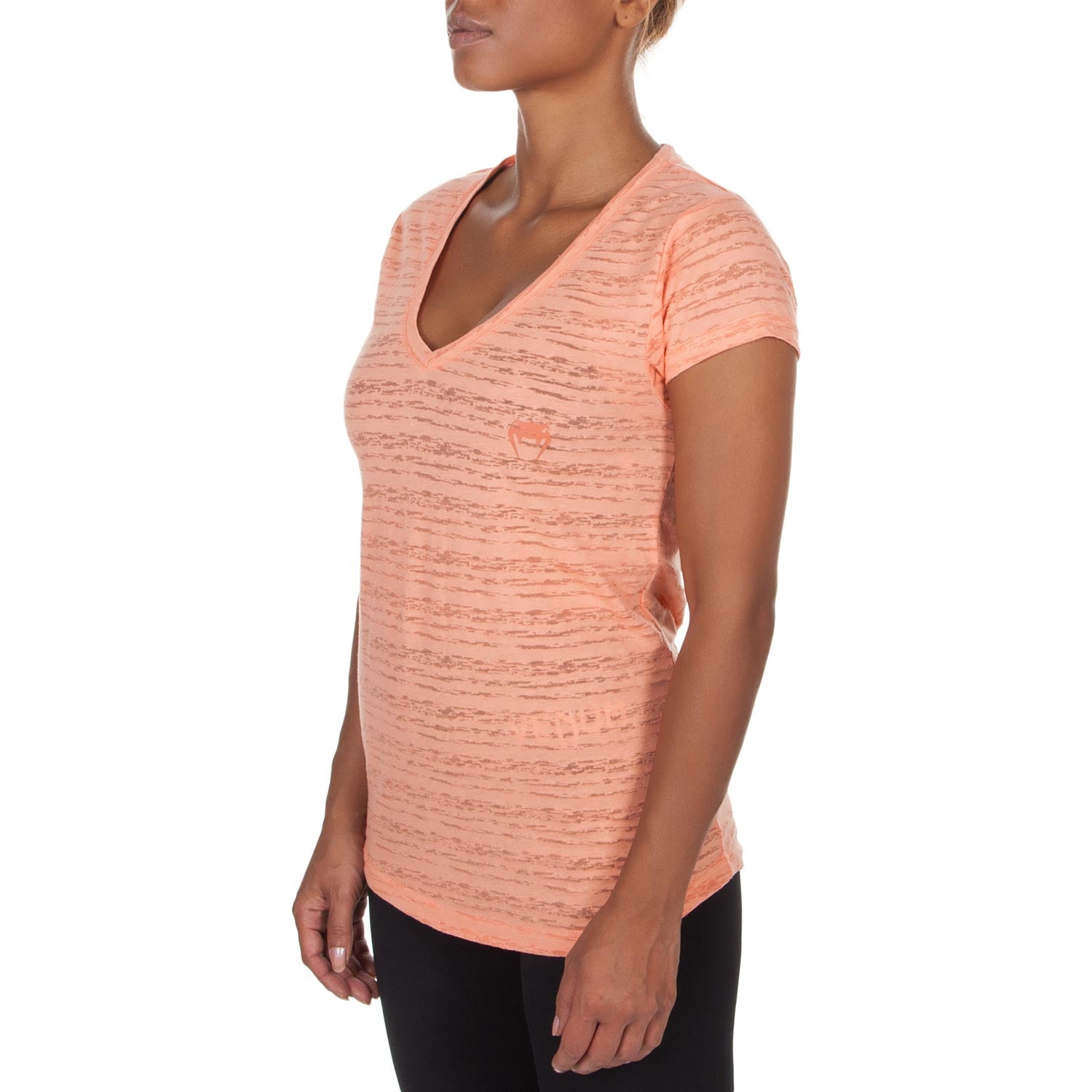 venum-essential-t-shirt-v-ausschnitt-orange-damen-lifestyle-t-shirt image 1