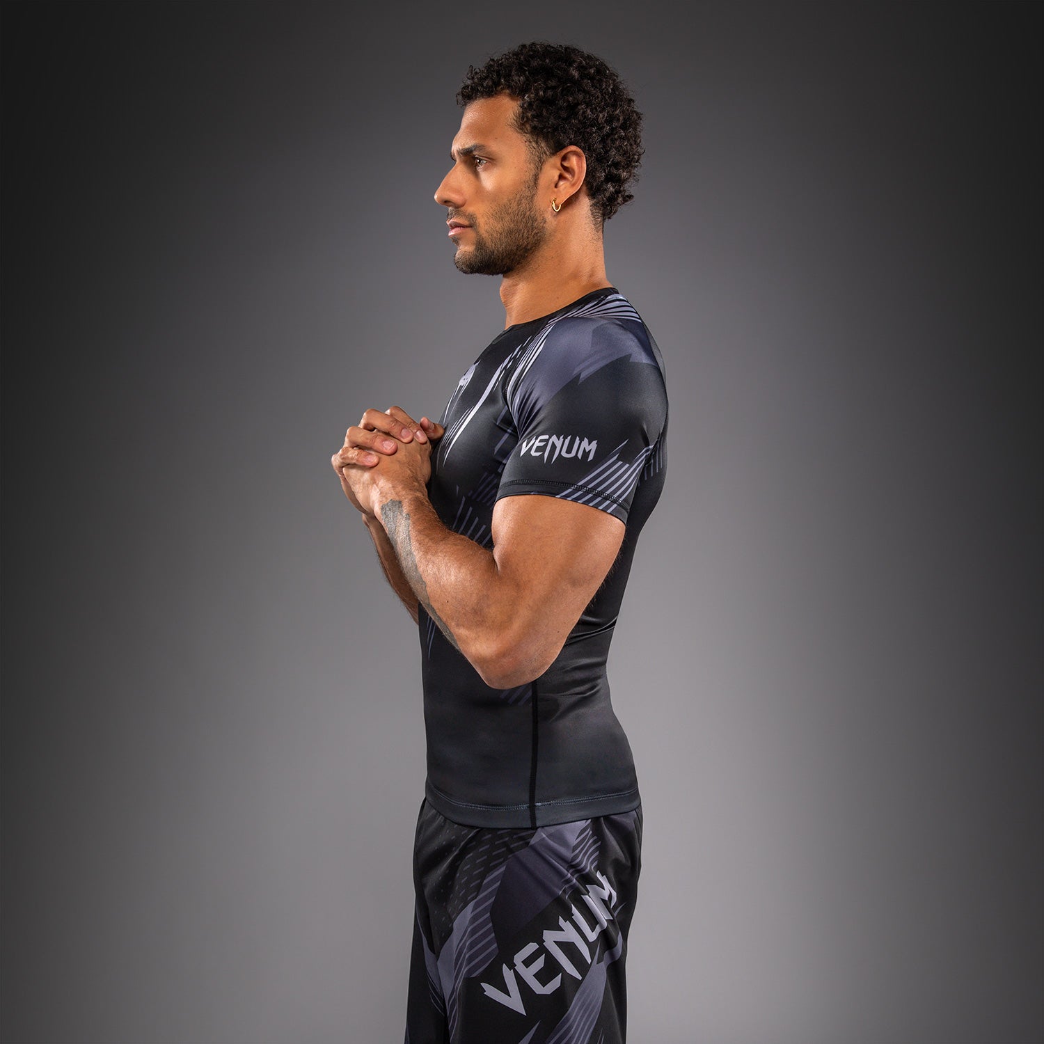 venum-no-gi-6-0-rashguard-kurzarm-schwarz-grau image 4