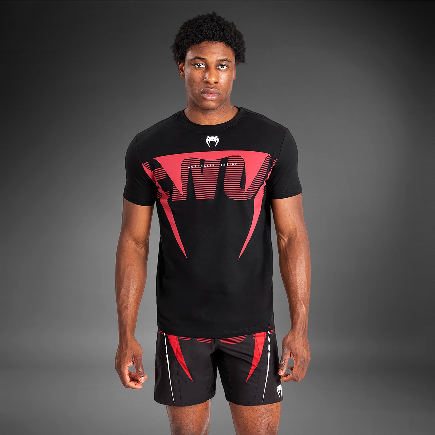 venum-adrenaline-herren-kurzarm-t-shirt-rot-schwarz image 2