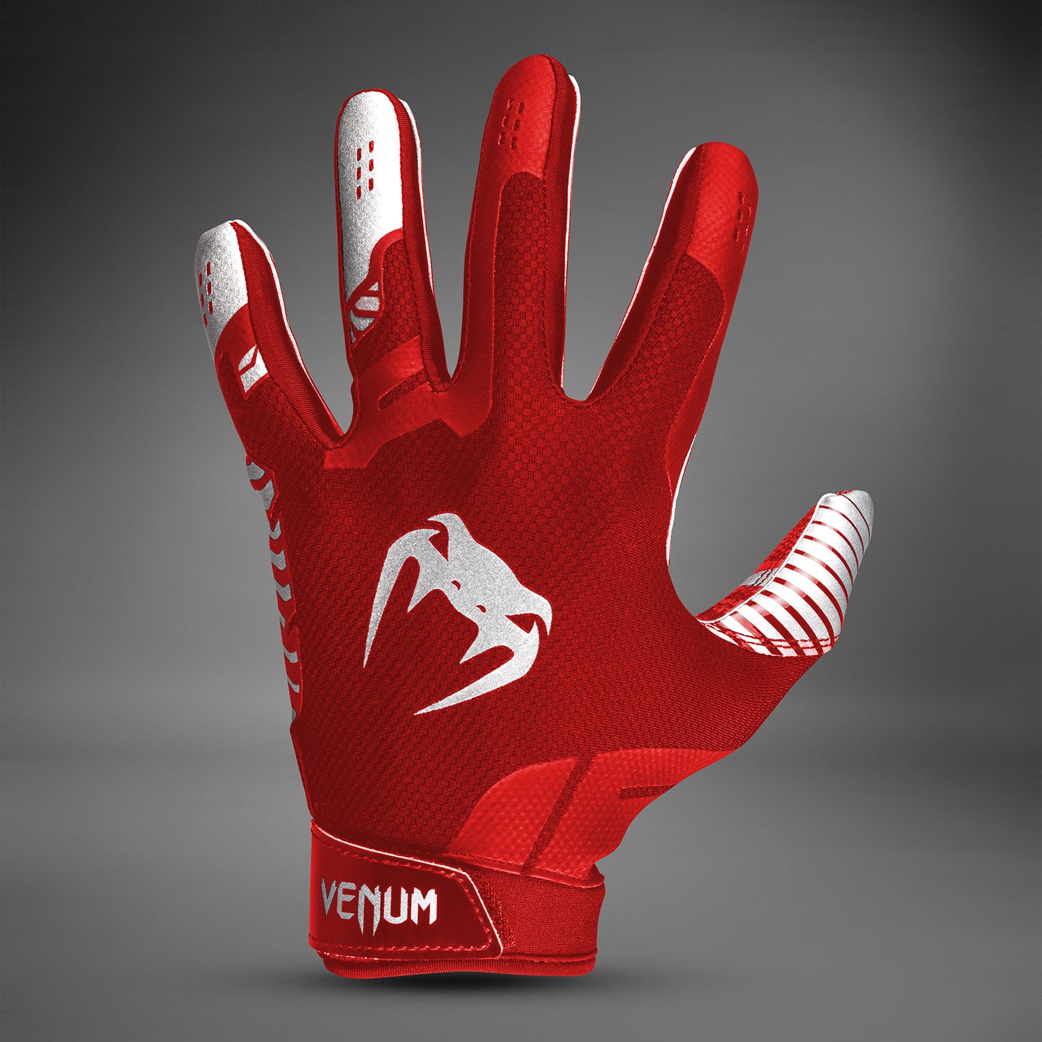 venum-elite-football-handschuhe-rot-silber image 2