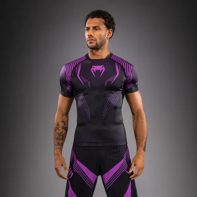 venum-no-gi-6-0-rashguard-kurzarm-herren-schwarz-lila image 1