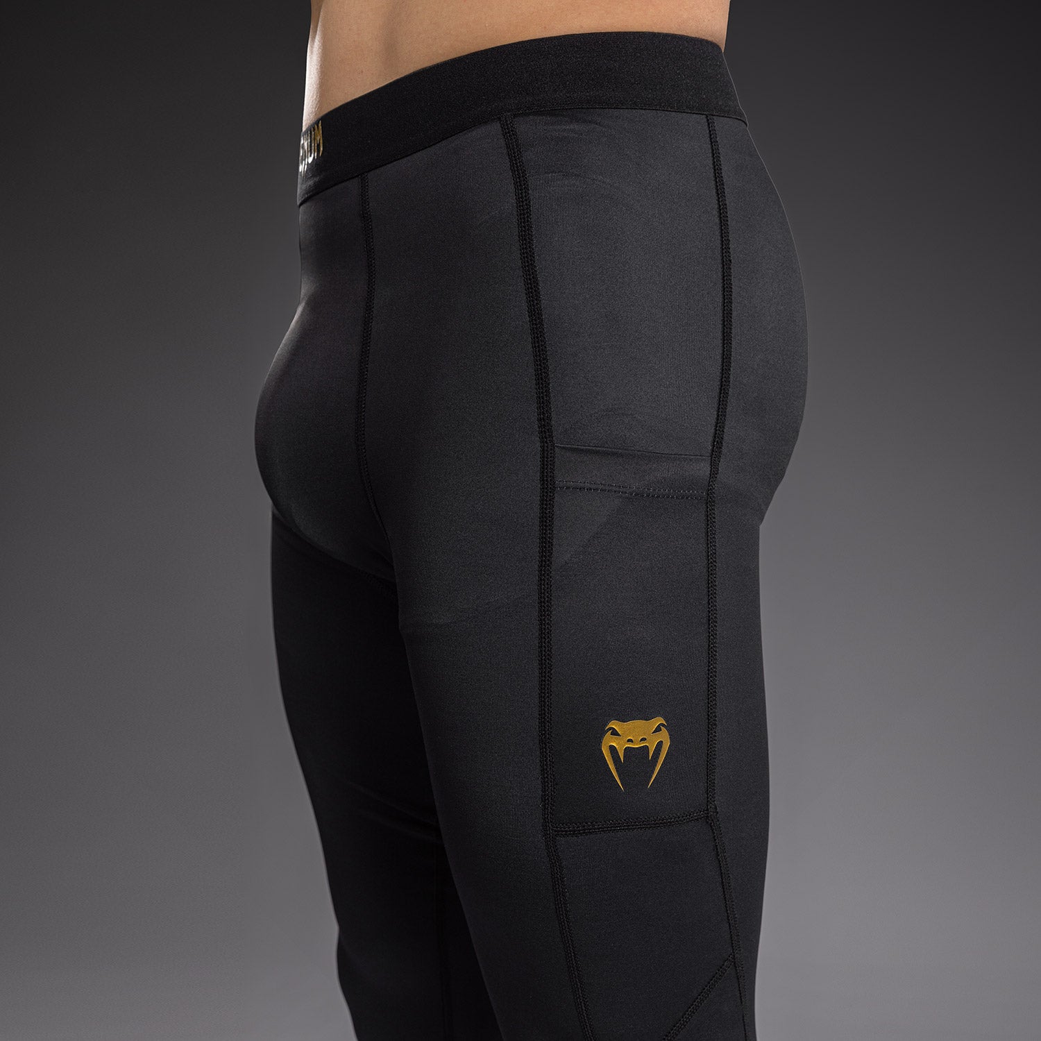 venum-streamline-spats-herren-schwarz-gold-bjj-mma-kompressionshose image 5