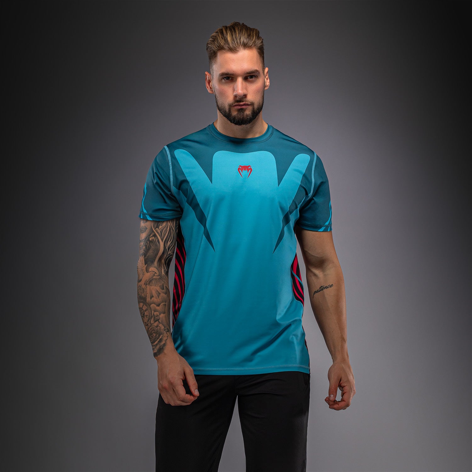 venum-attack-90-dry-tech-t-shirt-t-rkis-rot-f-r-herren image 1