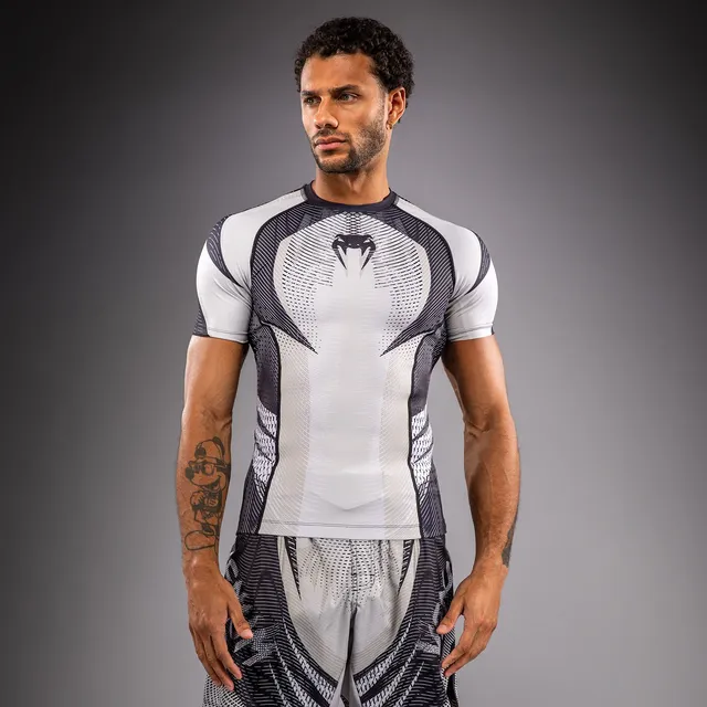 venum-galactic-3-0-kurzarm-rashguard-cremewei-schwarz-herren image 1