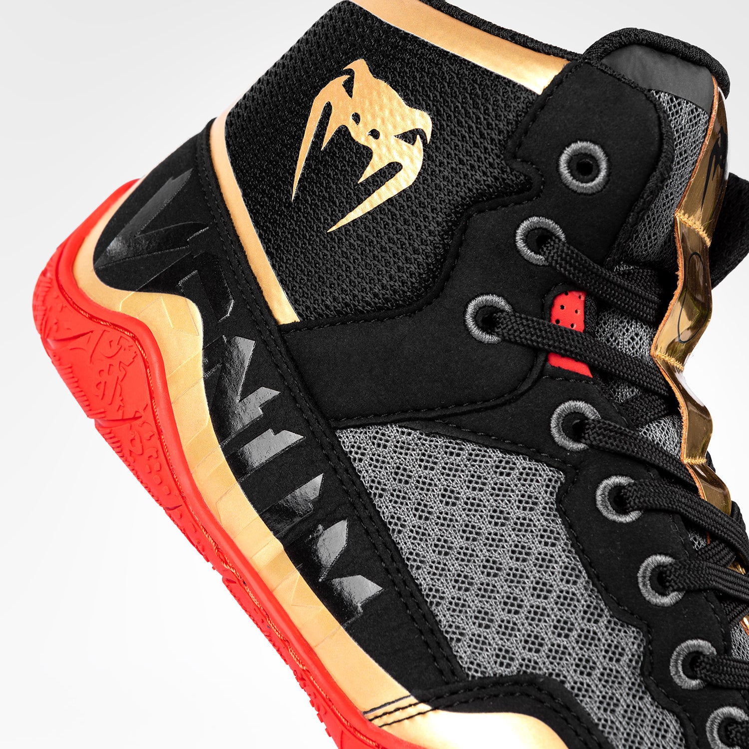 venum-elite-wrestling-schuhe-schwarz-gold-rot image 3