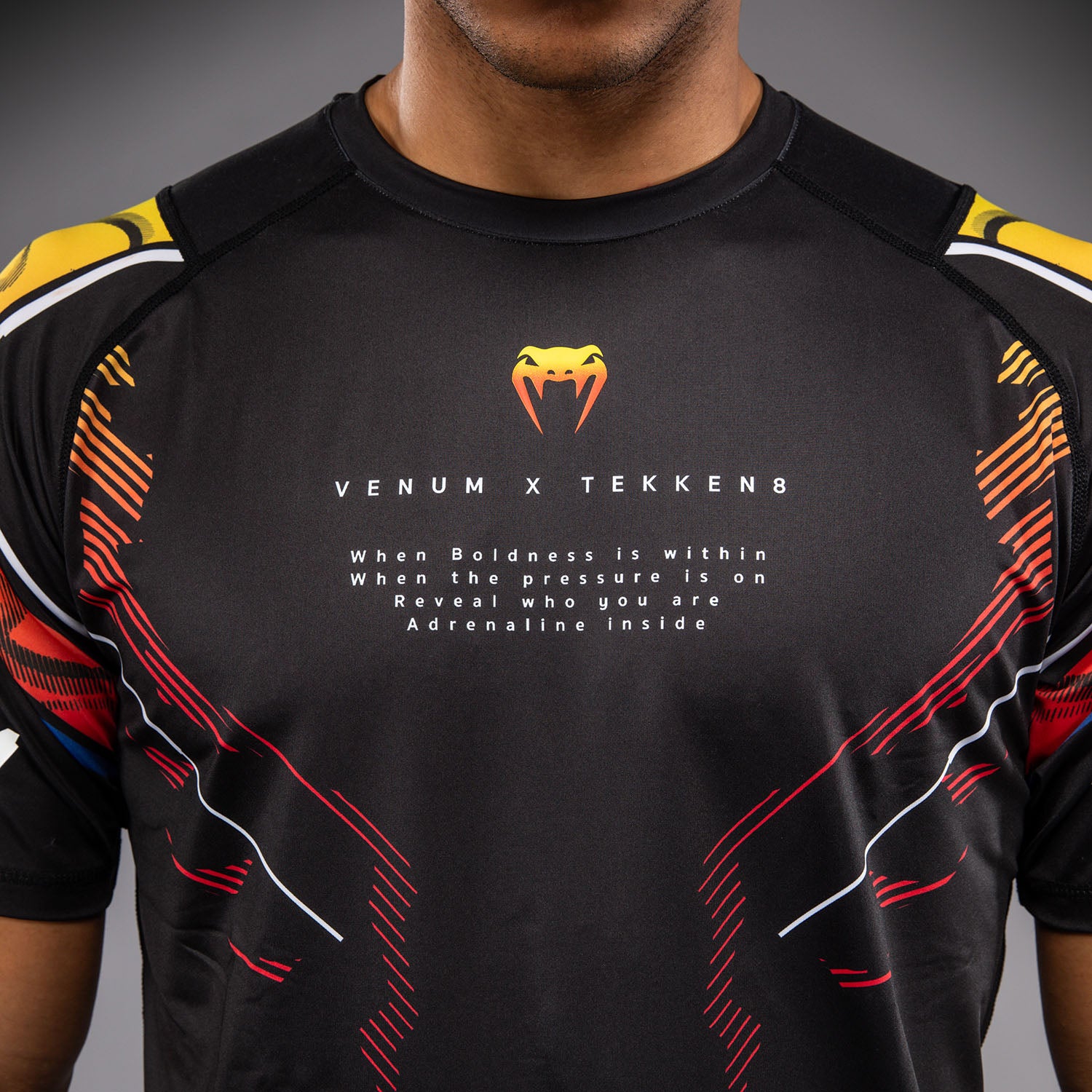 venum-x-tekken-8-dry-tech-t-shirt-yoshimitsu-herren-schwarz-orange image 4