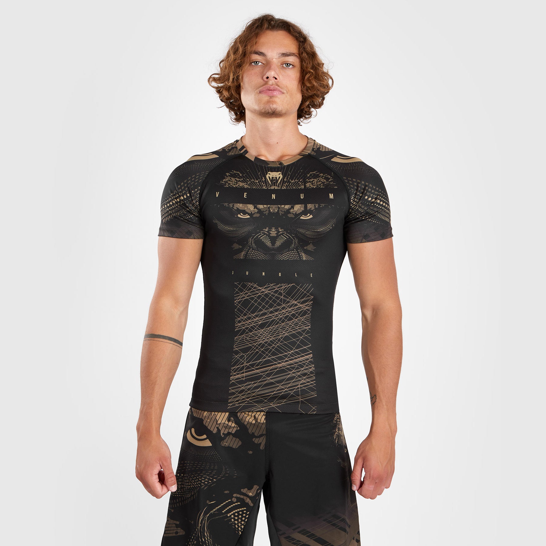 venum-gorilla-jungle-rashguard-kurzarm-schwarz-sand image 1