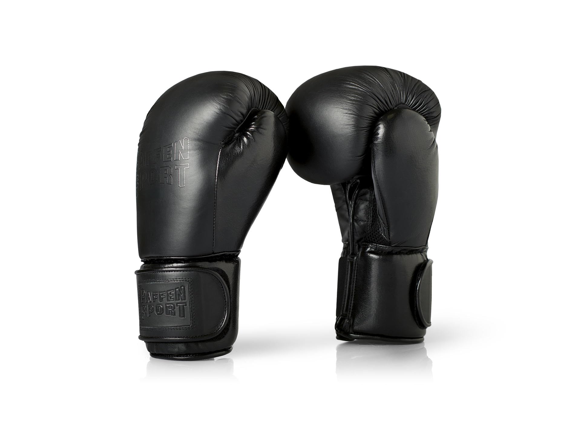 paffen-sport-black-logo-echtleder-boxhandschuhe-training-sparring-12-18-oz image 1
