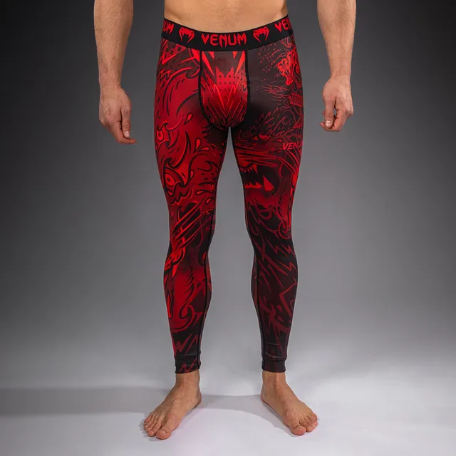 venum-wolf-atak-spats-herren-kompressionshose-schwarz-rot image 1