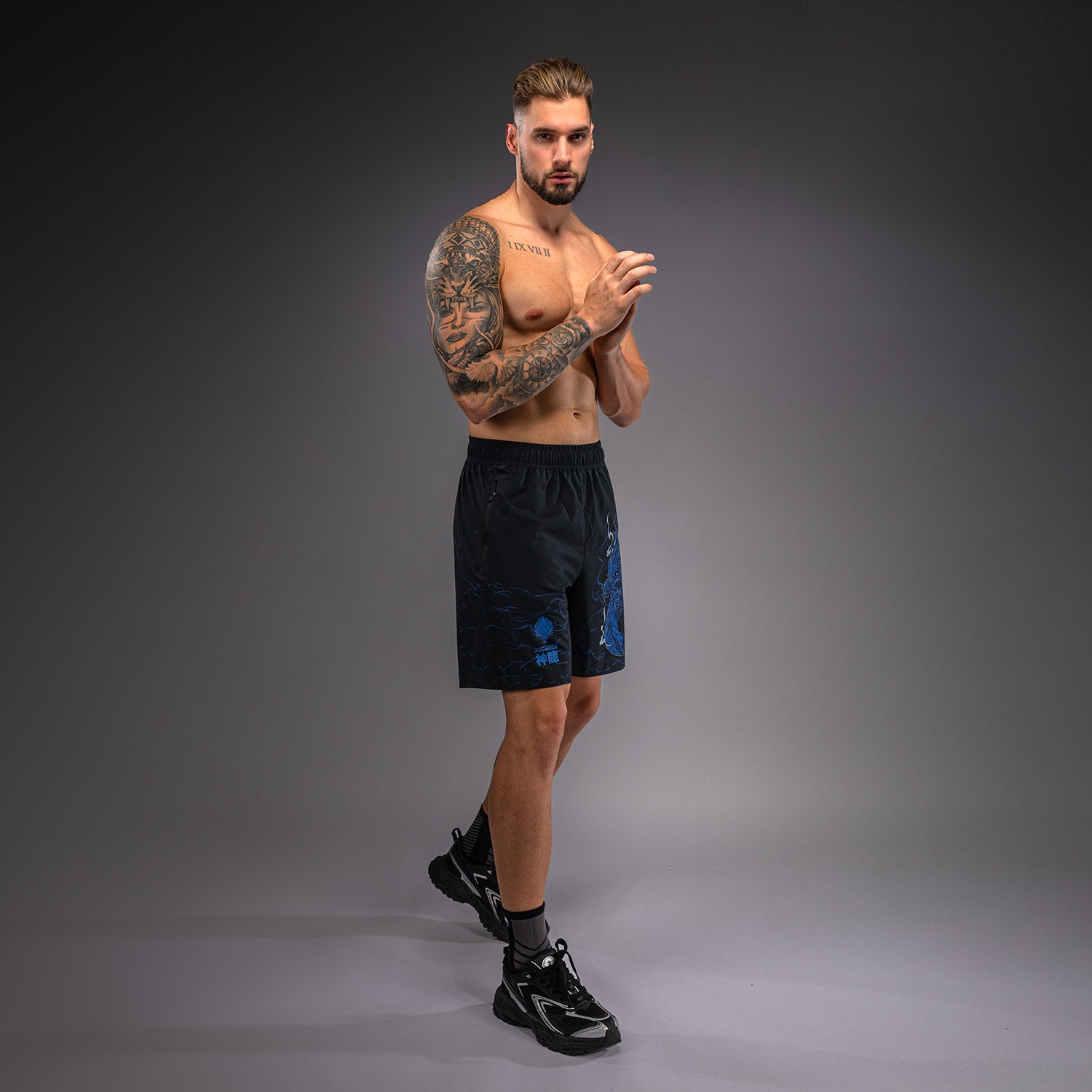 venum-thunder-dragon-trainingsshorts-schwarz-k-nigsblau image 4