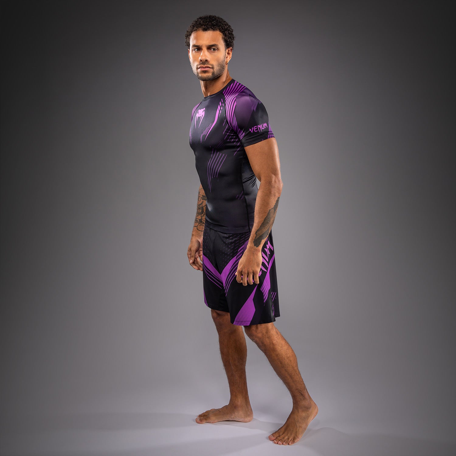 venum-no-gi-6-0-rashguard-kurzarm-herren-schwarz-lila image 2