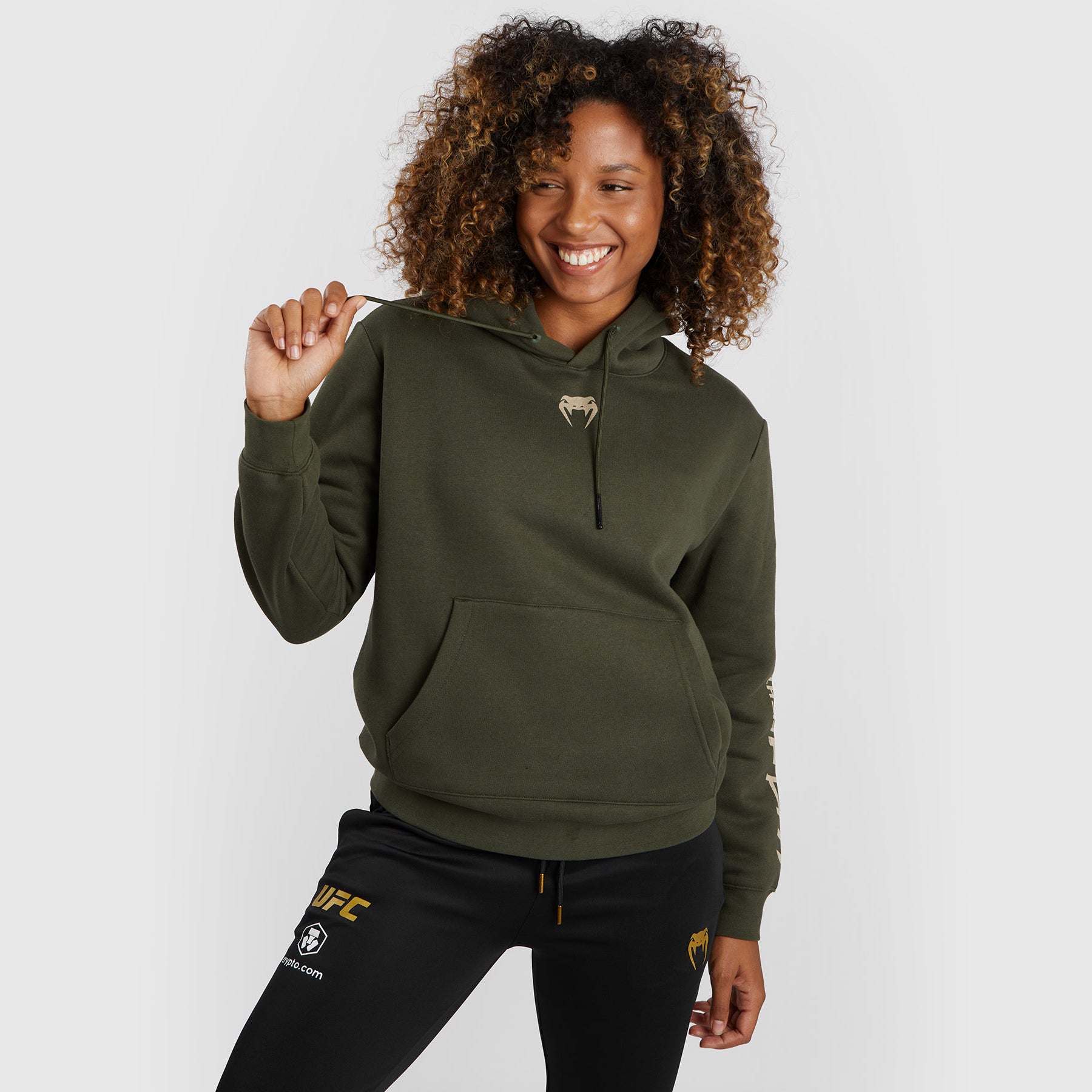 ufc-adrenaline-by-venum-fight-week-damen-pullover-hoodie-khaki image 6
