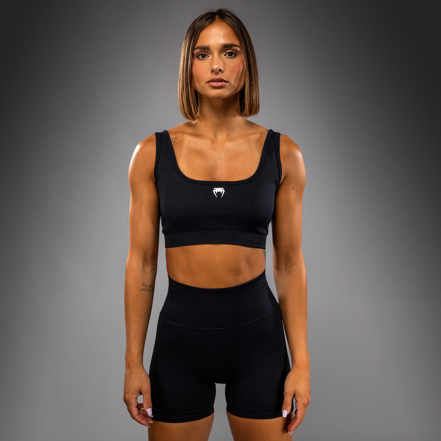venum-sculpt-long-sport-bh-schwarz-wei image 1