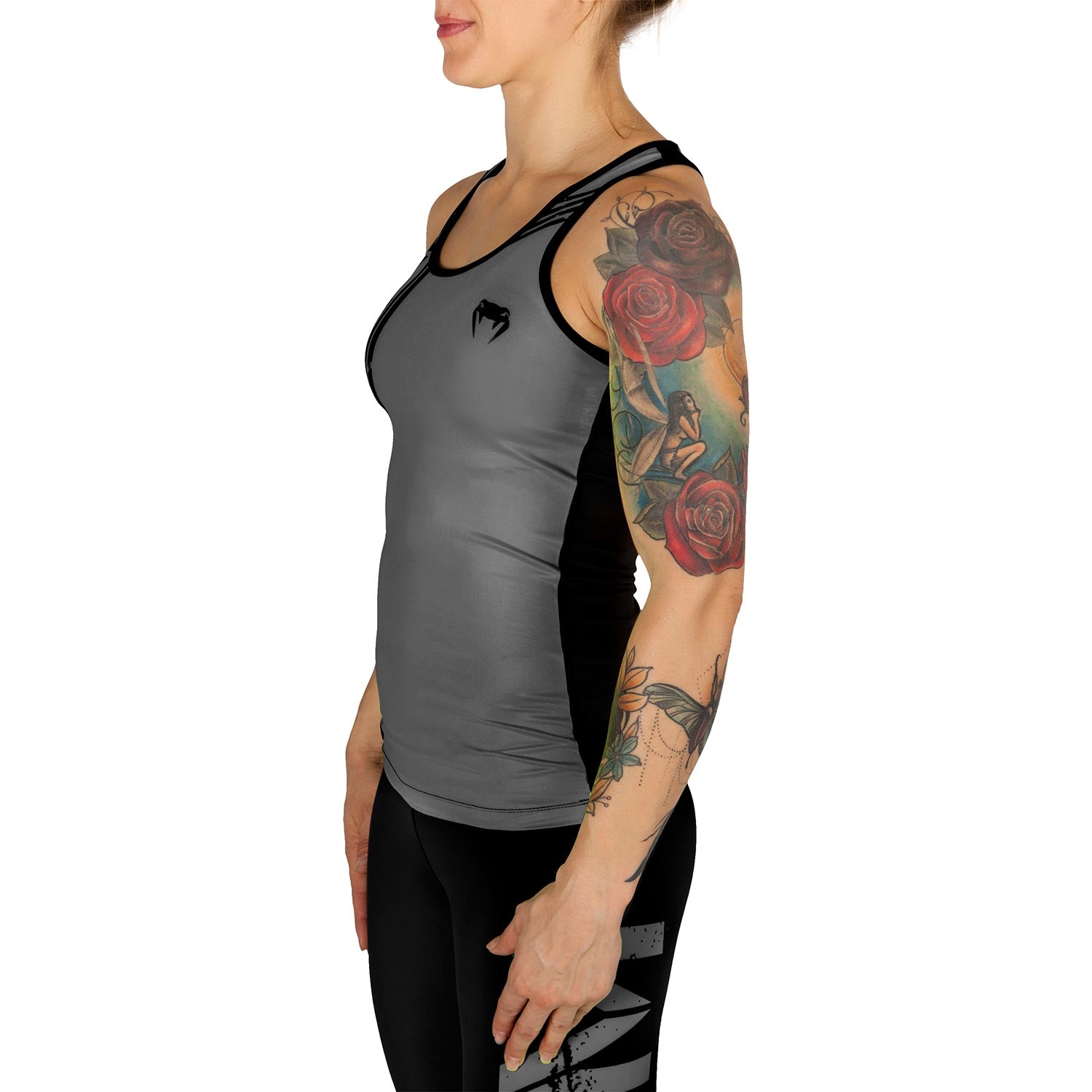 venum-power-tank-top-damen-grau-schwarz image 2