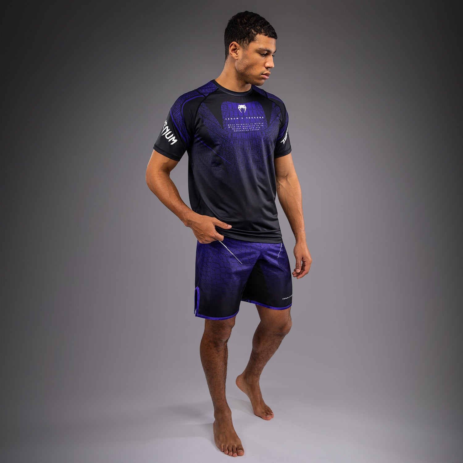 venum-x-tekken-8-dry-tech-t-shirt-kazuya-herren-schwarz-lila image 8