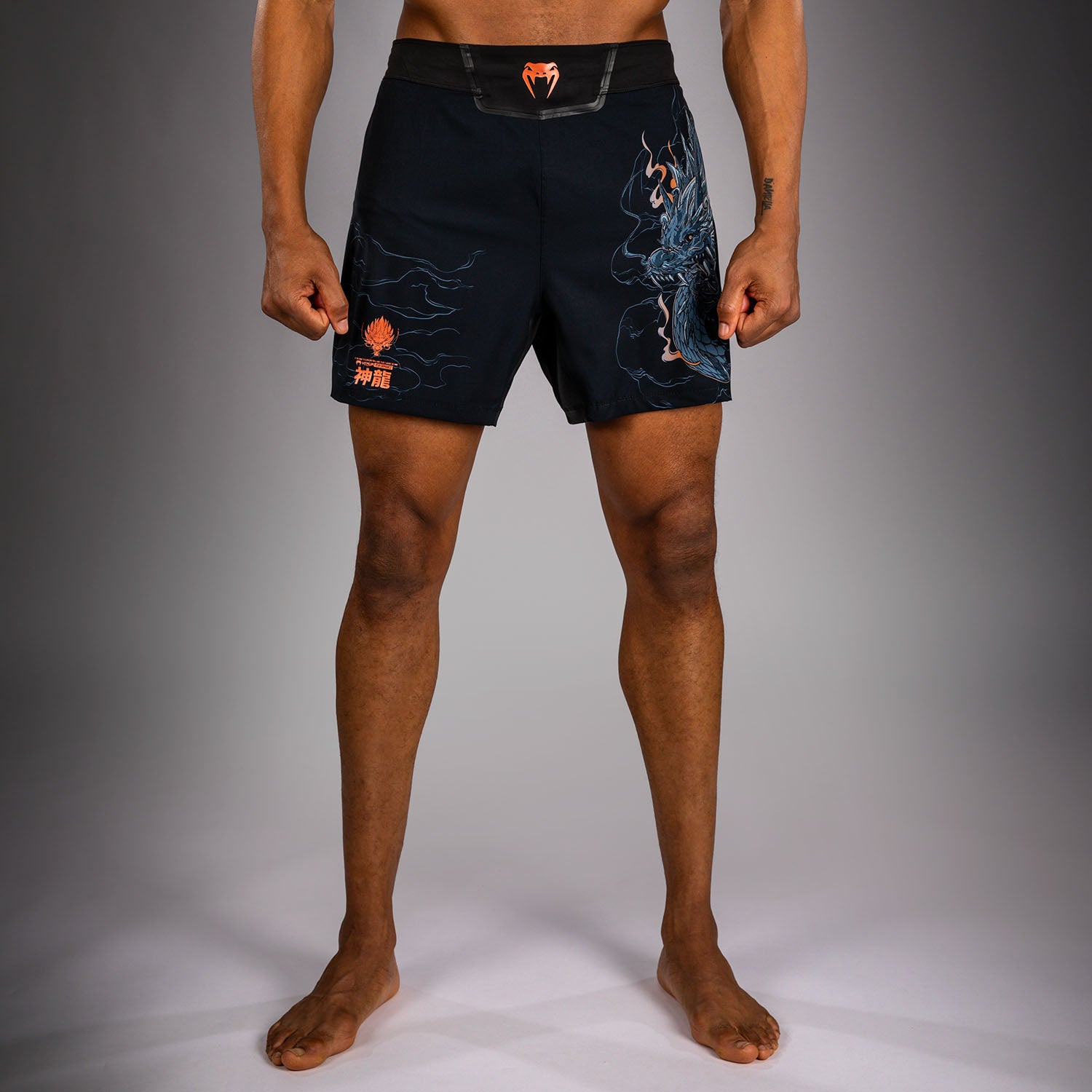 venum-thunder-dragon-fightshorts-herren-schwarz-grau-kupfer image 1