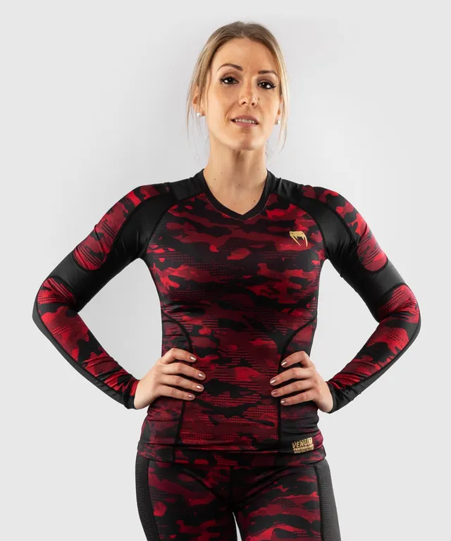 venum-defender-rashguard-langarm-damen-schwarz-rot image 1