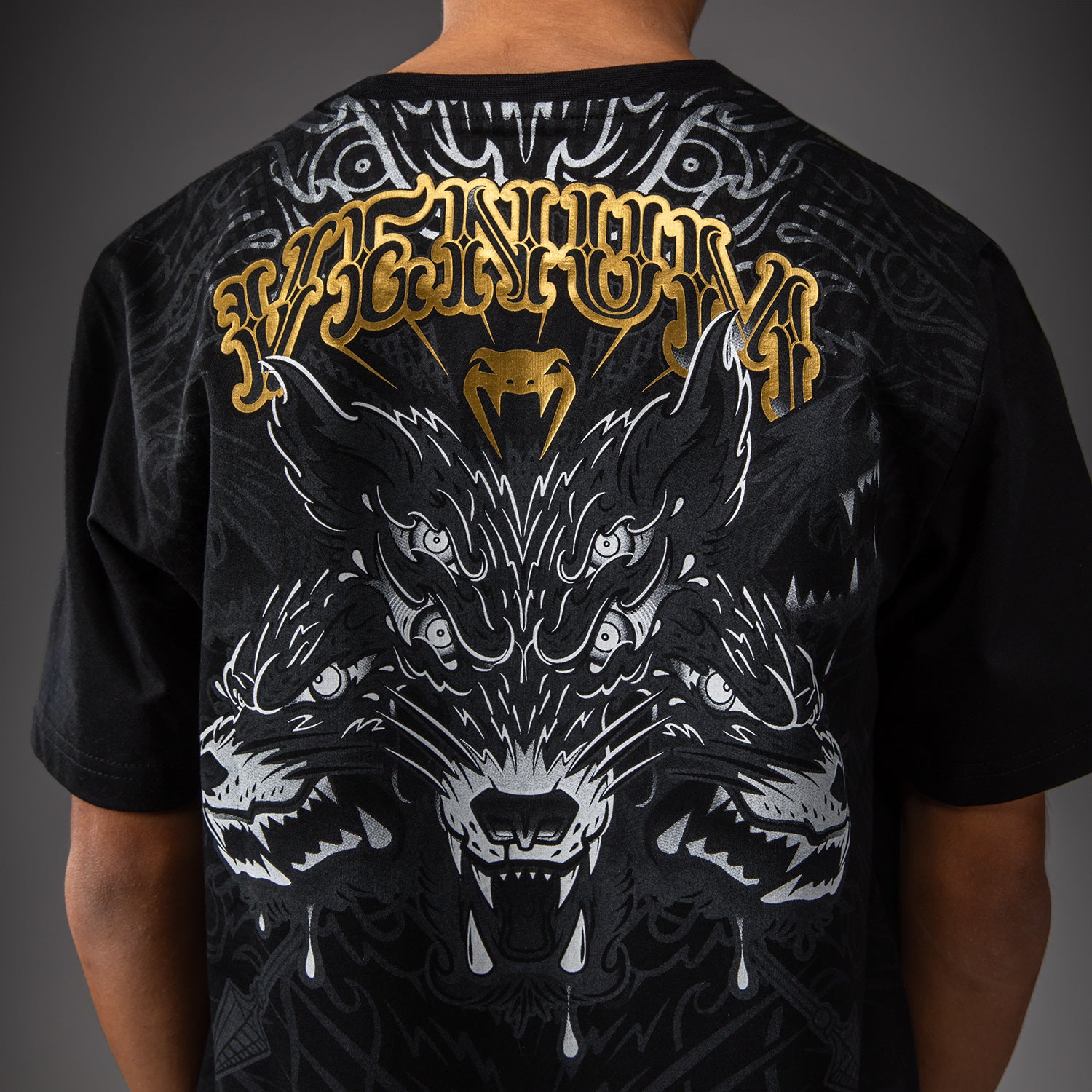venum-wolf-atak-kinder-t-shirt-schwarz-grau image 4