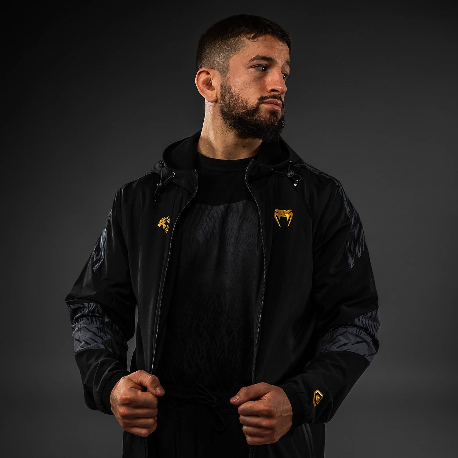 venum-x-chimaev-trainingsjacke-schwarz-grau image 8