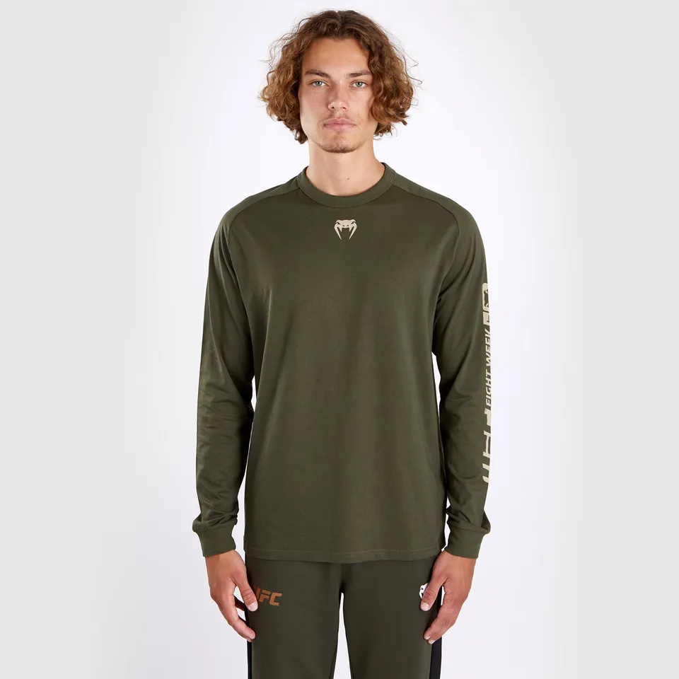 ufc-adrenaline-by-venum-fight-week-langarm-t-shirt-herren-khaki image 1