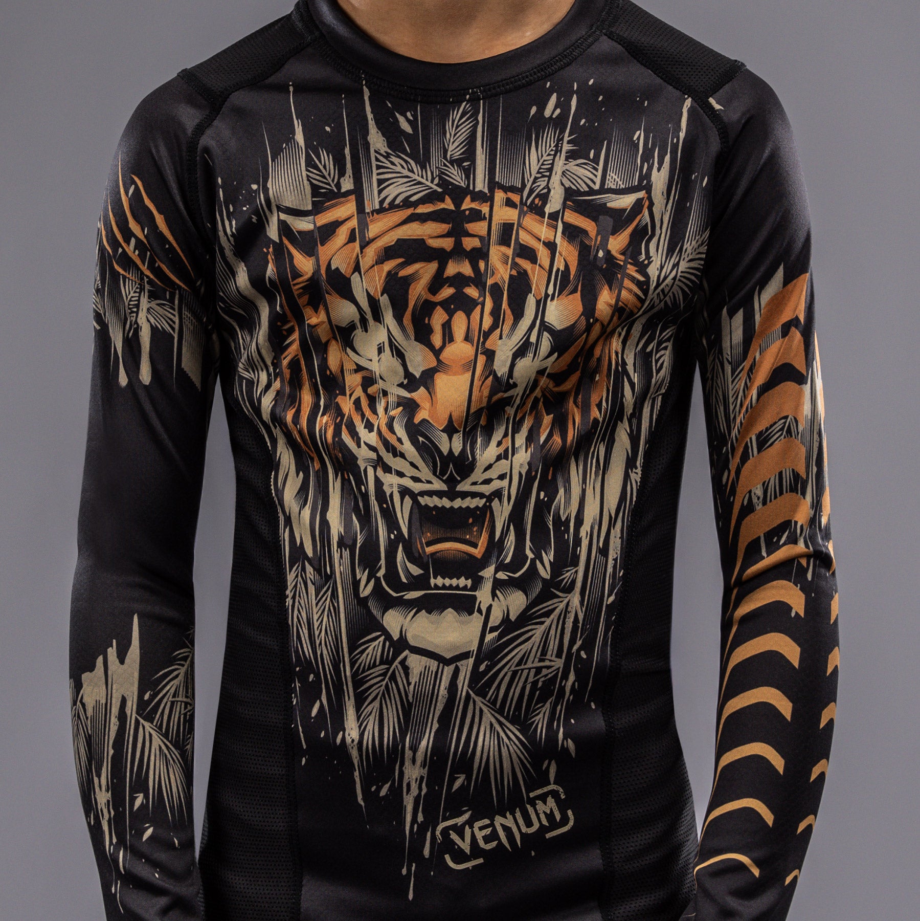 venum-tiger-kinder-langarm-rashguard-schwarz-neon-orange image 4