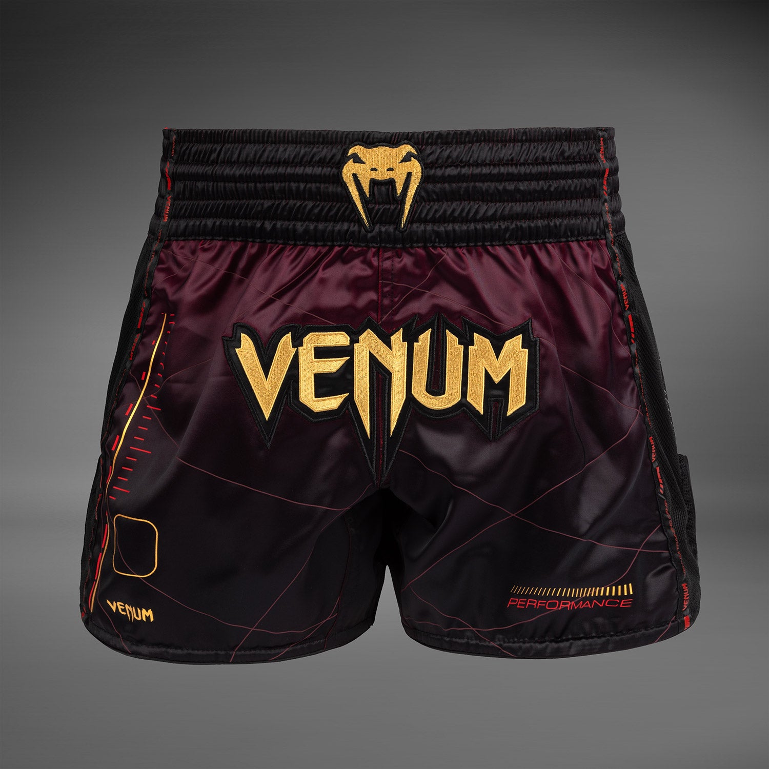 venum-tactical-xt-muay-thai-shorts-schwarz-burgund-gold image 1