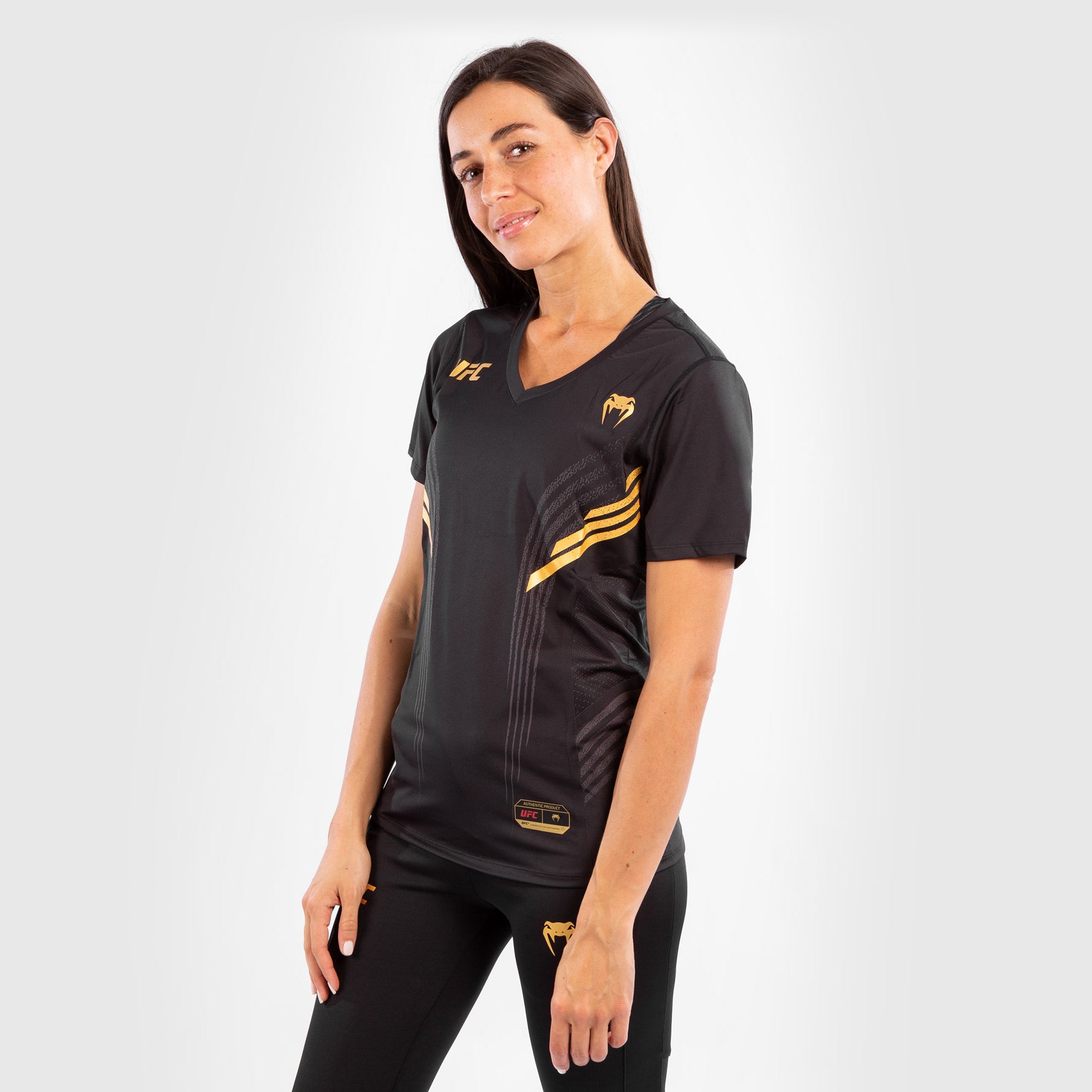 ufc-venum-authentic-fight-night-damen-walkout-trikot-champion-schwarz-gold image 2