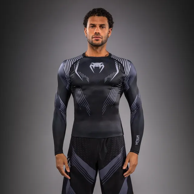 venum-no-gi-6-0-langarm-rashguard-herren-schwarz-grau image 1