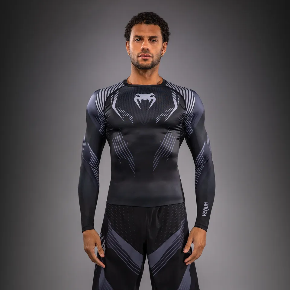 venum-no-gi-6-0-langarm-rashguard-herren-schwarz-grau image 1