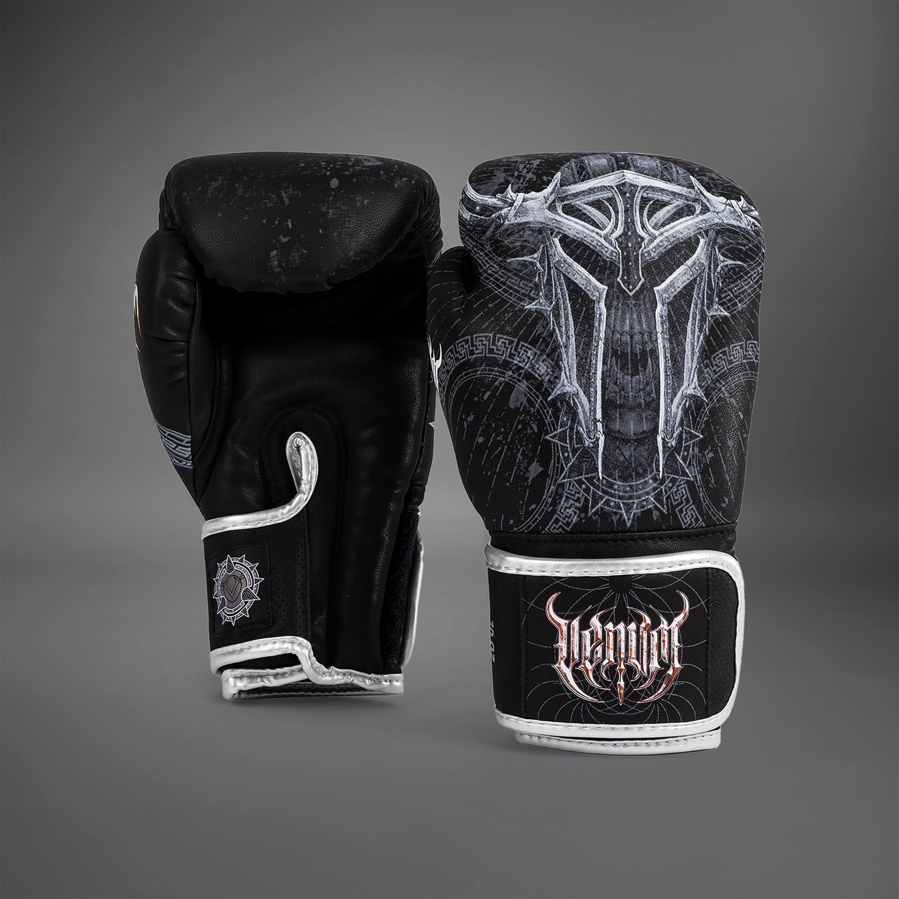 venum-gladiator-5-0-boxhandschuhe-schwarz-silber image 1