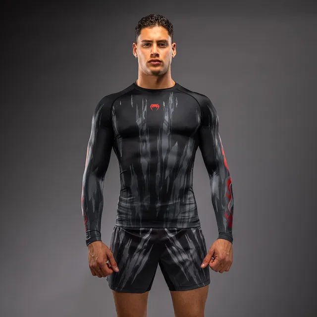 venum-demon-langarm-rashguard-herren-schwarz-grau image 1