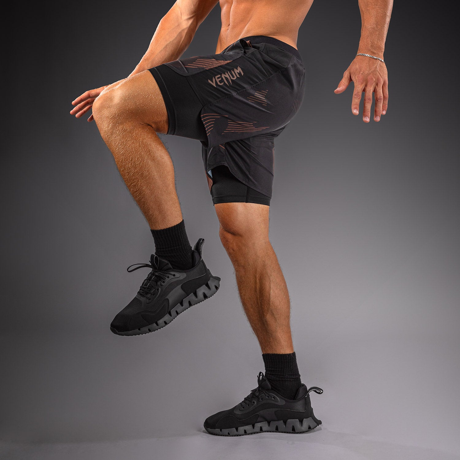 venum-no-gi-6-0-trainingsshorts-schwarz-braun-2-in-1-mma-bjj-shorts image 6