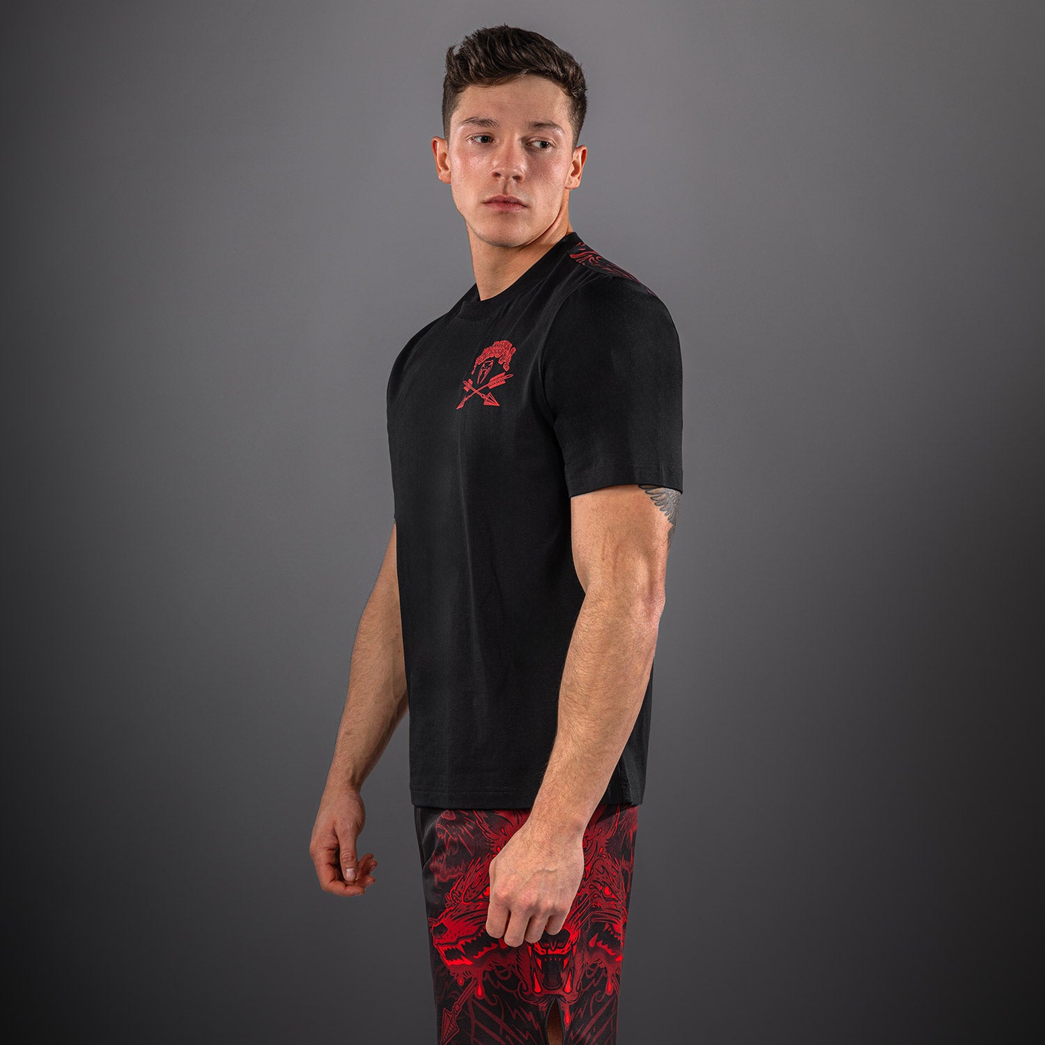 venum-wolf-atak-t-shirt-herren-schwarz-rot image 2