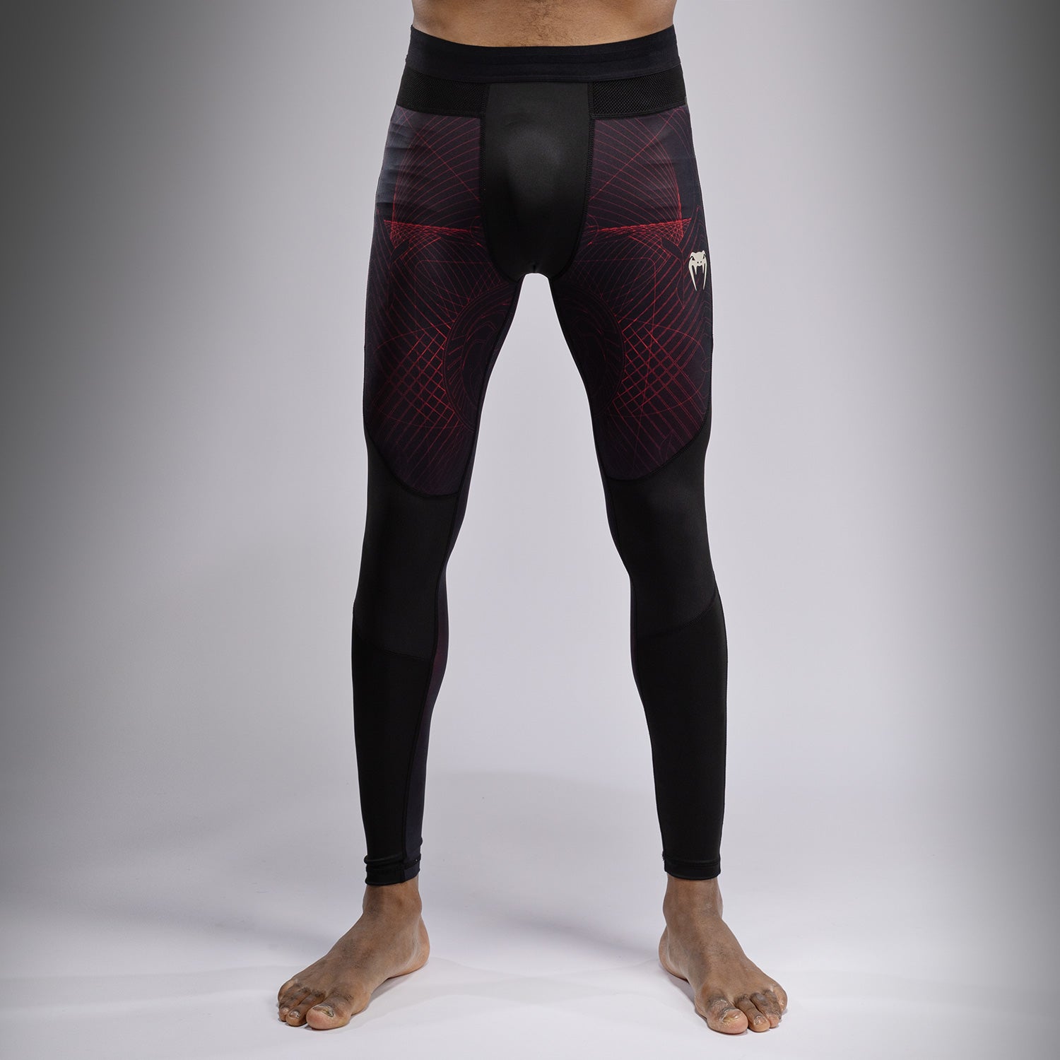 venum-g-fit-air-herren-spats-kompressionshose-tiefschwarz-feuerrot image 1
