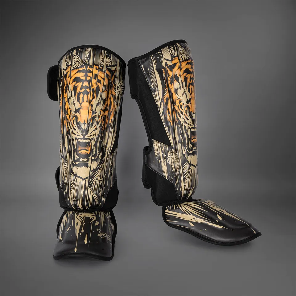 venum-tiger-schienbeinschoner-schwarz-neon-orange image 1
