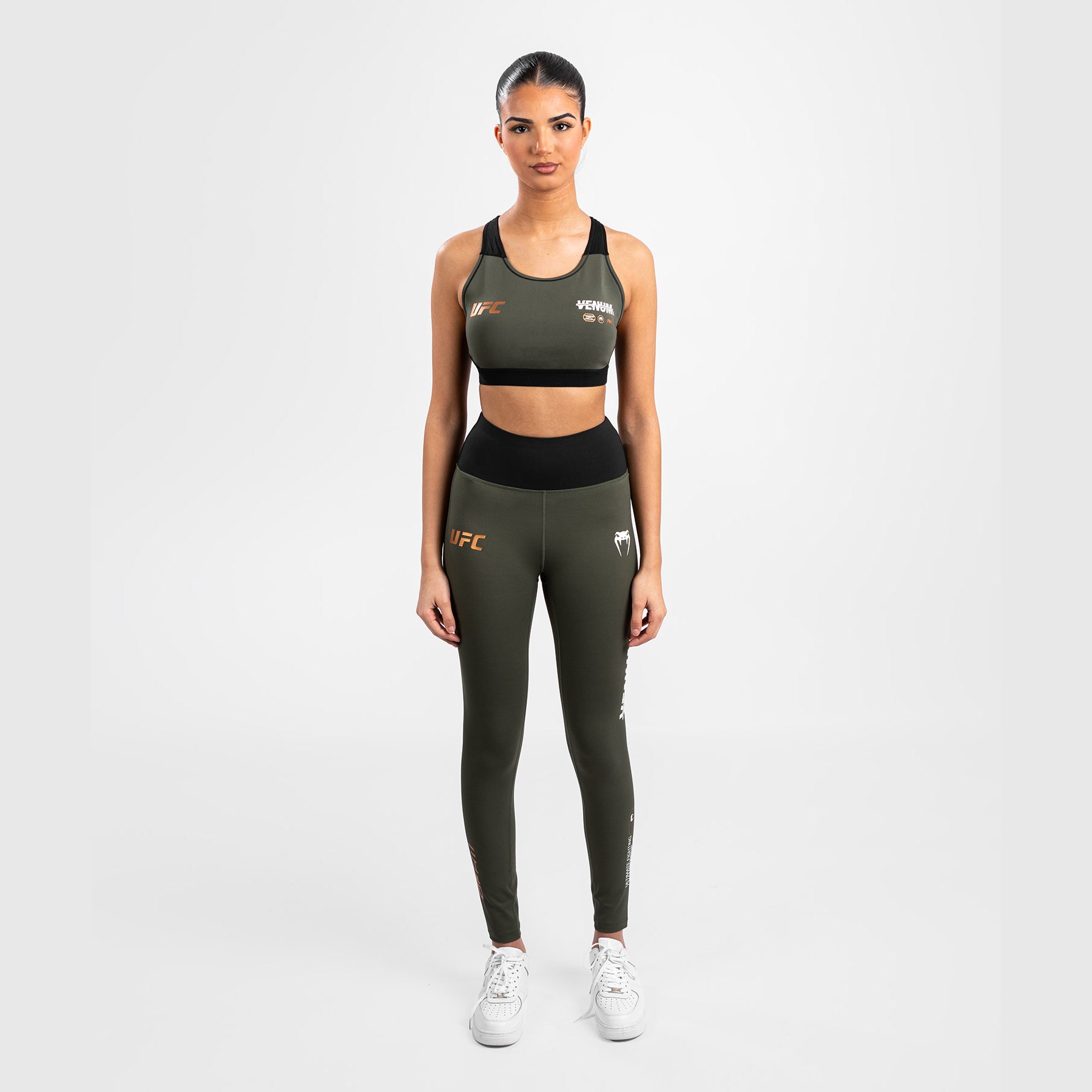 ufc-adrenaline-by-venum-fight-week-performance-tight-damen-khaki-bronze image 1
