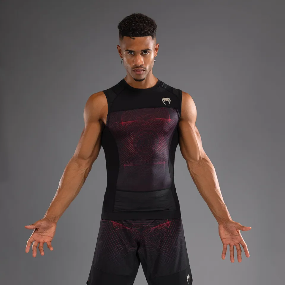 venum-g-fit-air-herren-rmelloses-rashguard-tiefschwarz-feuerrot image 1