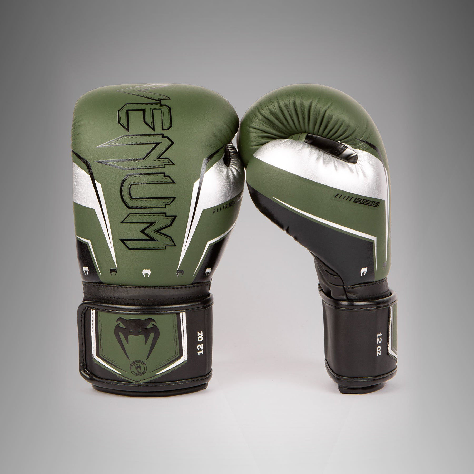 venum-elite-evo-boxhandschuhe-khaki-silber image 2