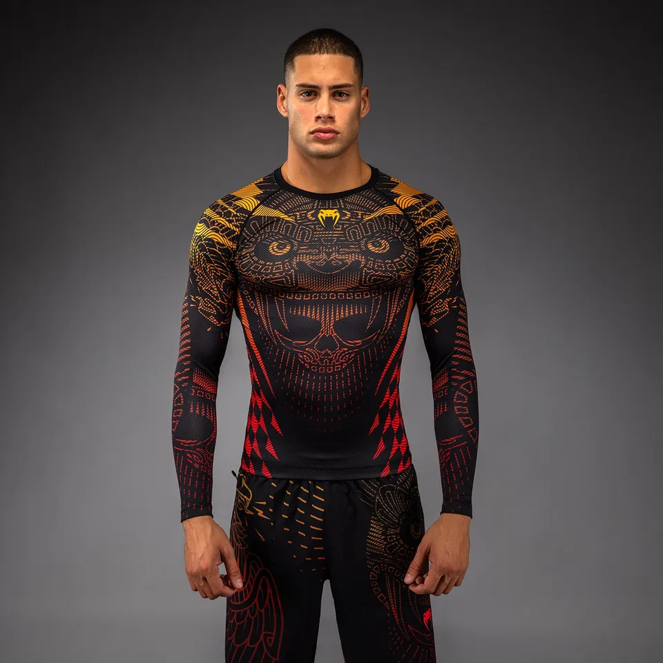 venum-quetzal-fury-rashguard-langarm-herren-schwarz-fury-rot-tangerine image 1