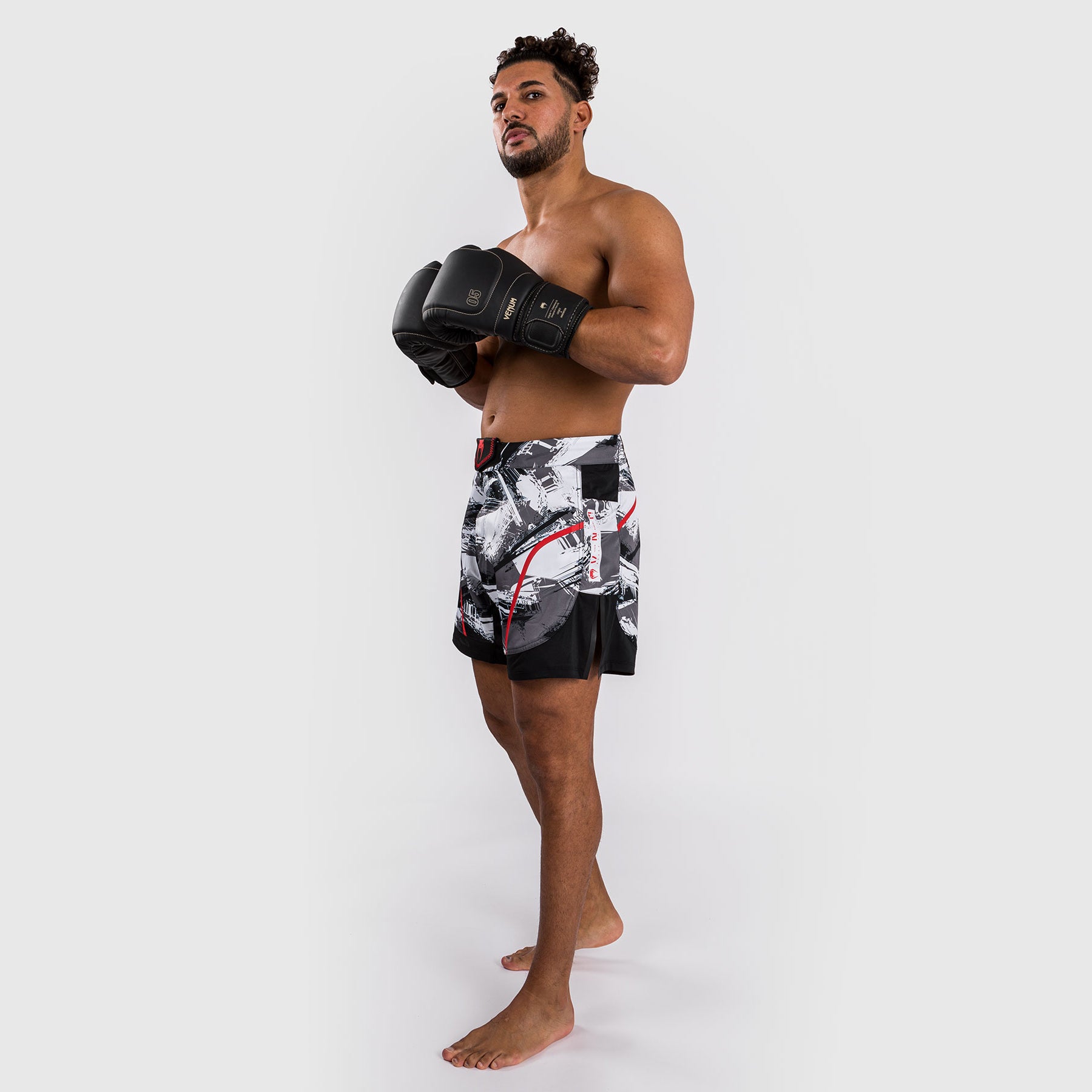 venum-electron-3-0-fight-shorts-grau-rot-herren-mma-shorts image 4