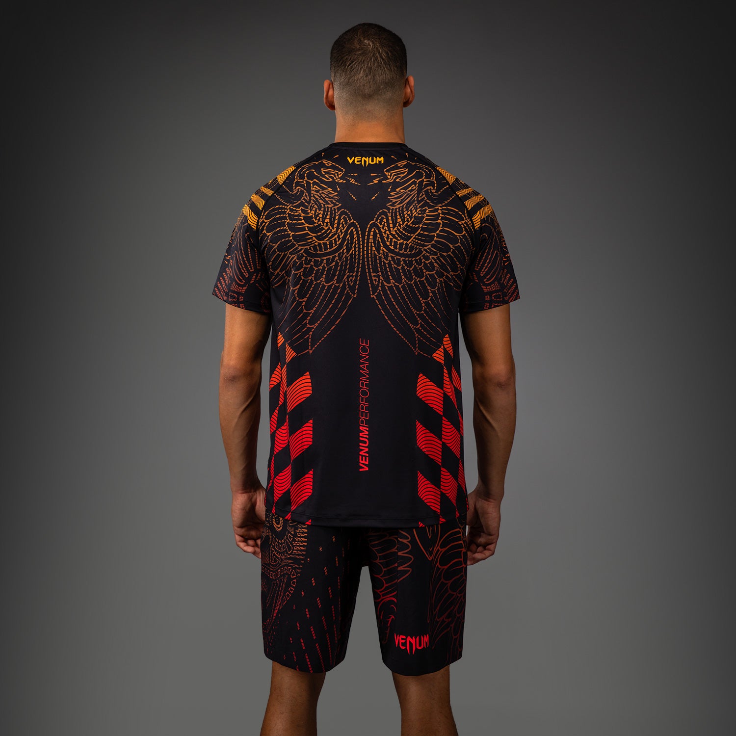 venum-quetzal-fury-dry-tech-t-shirt-herren-schwarz-fury-rot-tangerine image 3