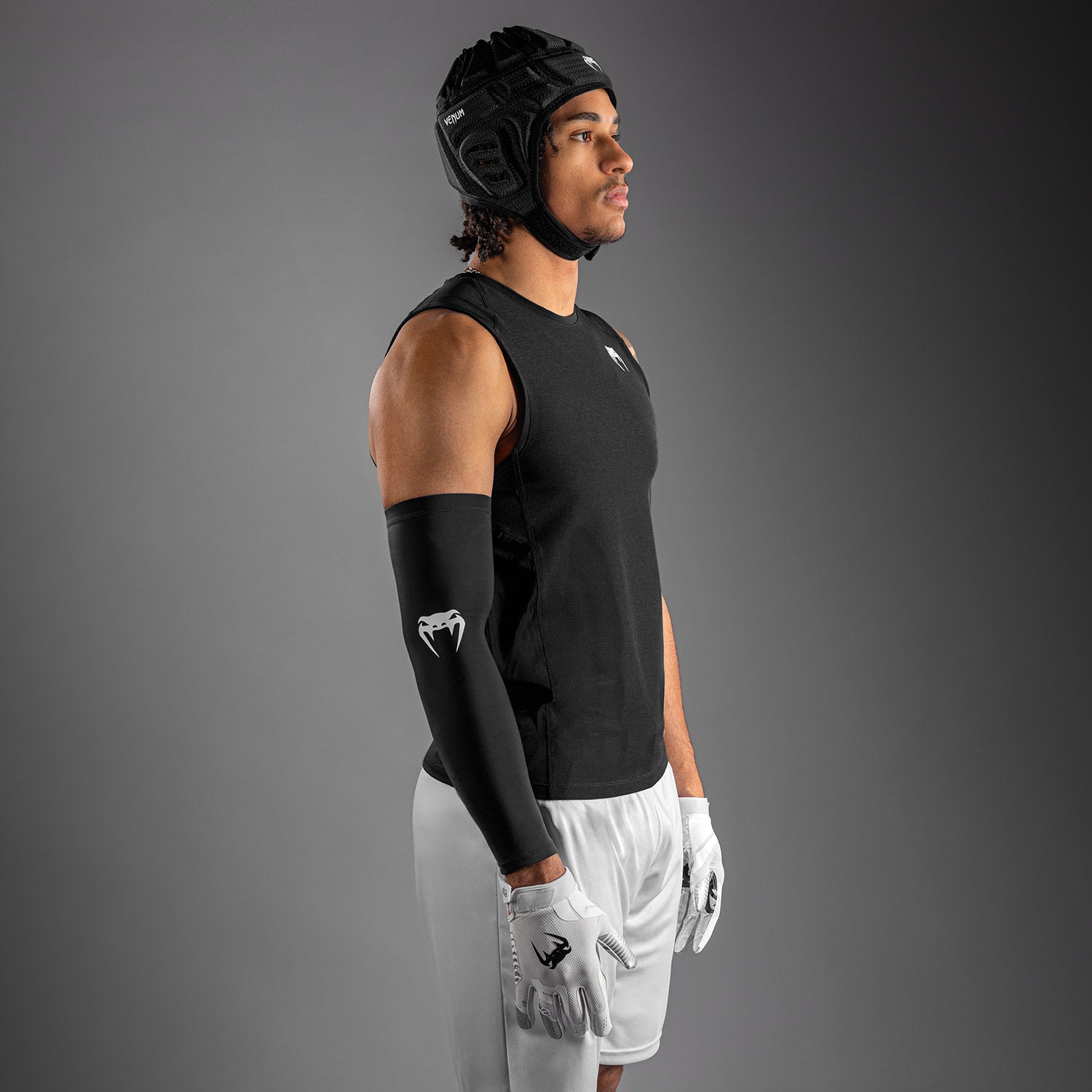 venum-elite-fu-ball-kompressionsshirt-rmellos-schwarz-herren-second-skin image 2