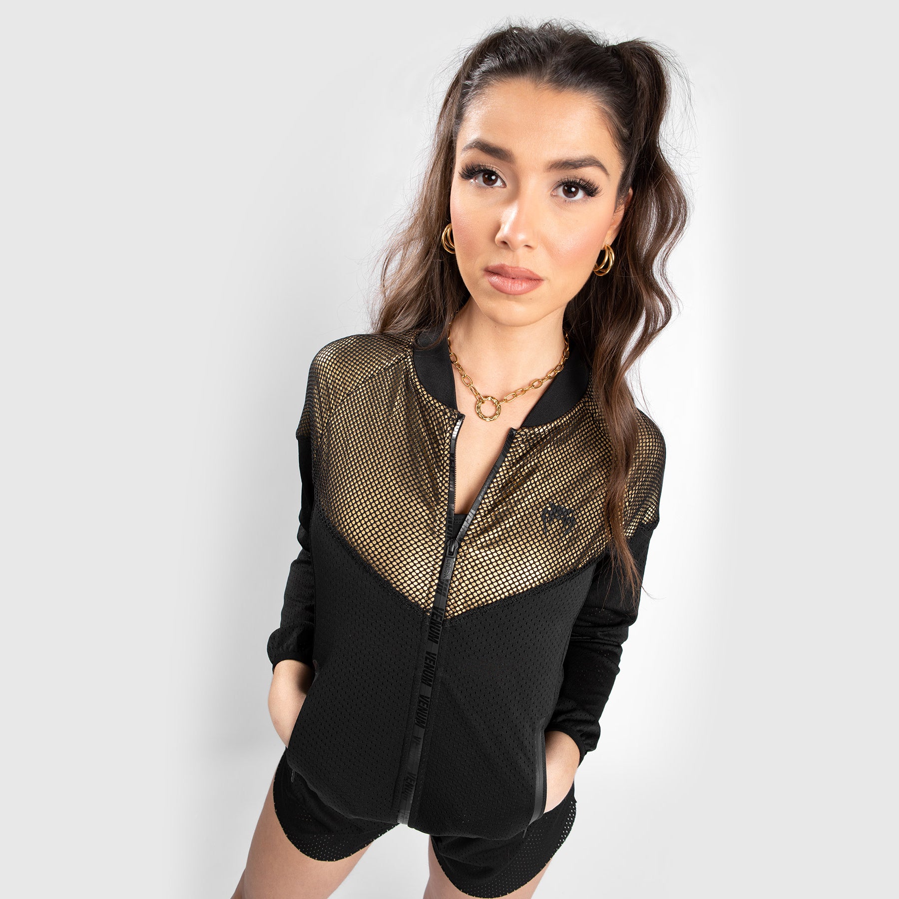venum-lightning-mesh-jacket-damen-schwarz-gold image 5