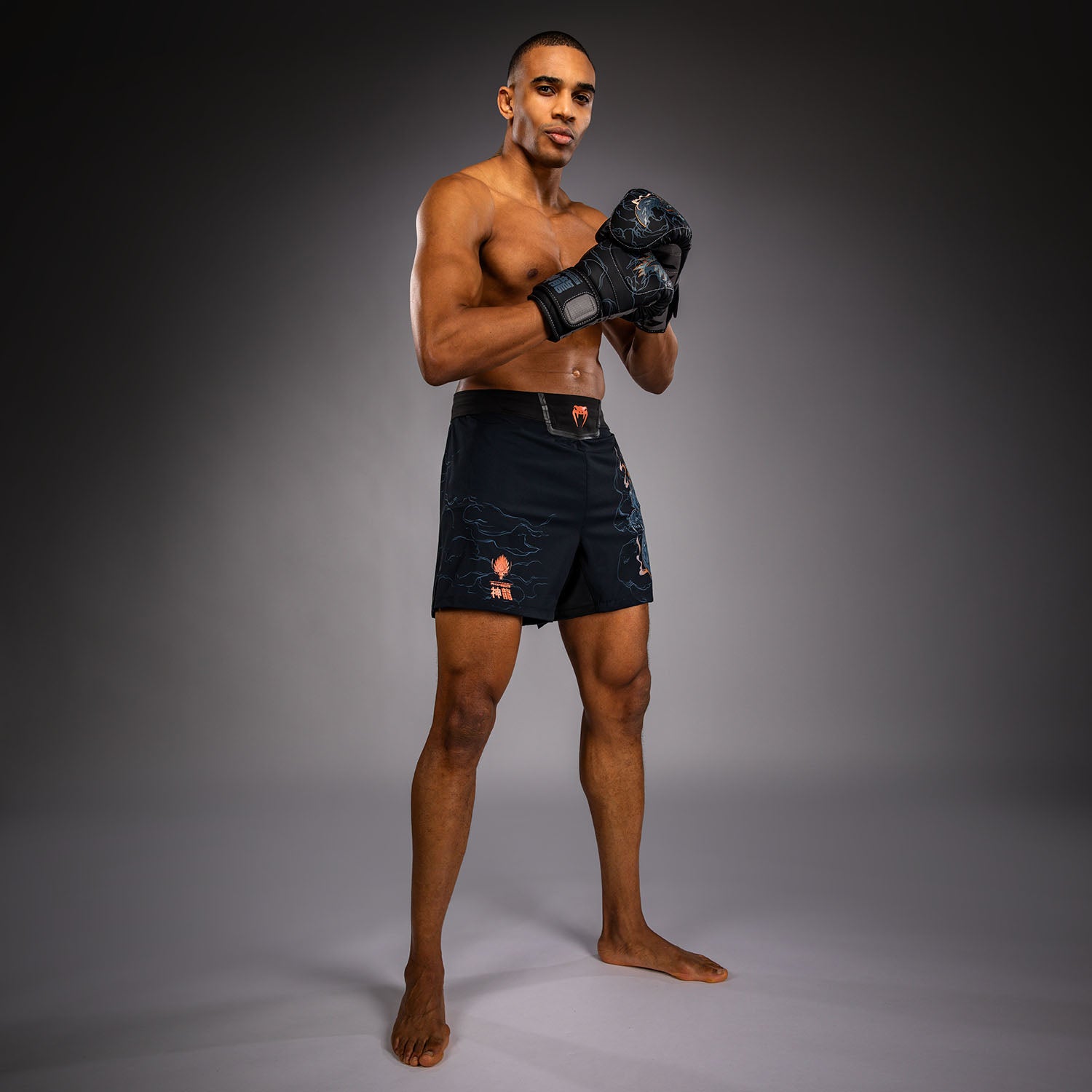 venum-thunder-dragon-fightshorts-herren-schwarz-grau-kupfer image 3