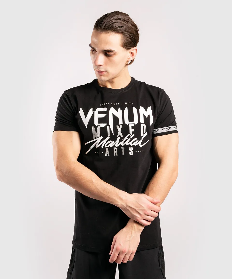 venum-classic-2-0-mma-t-shirt-fight-your-limits-schwarz-silber image 1
