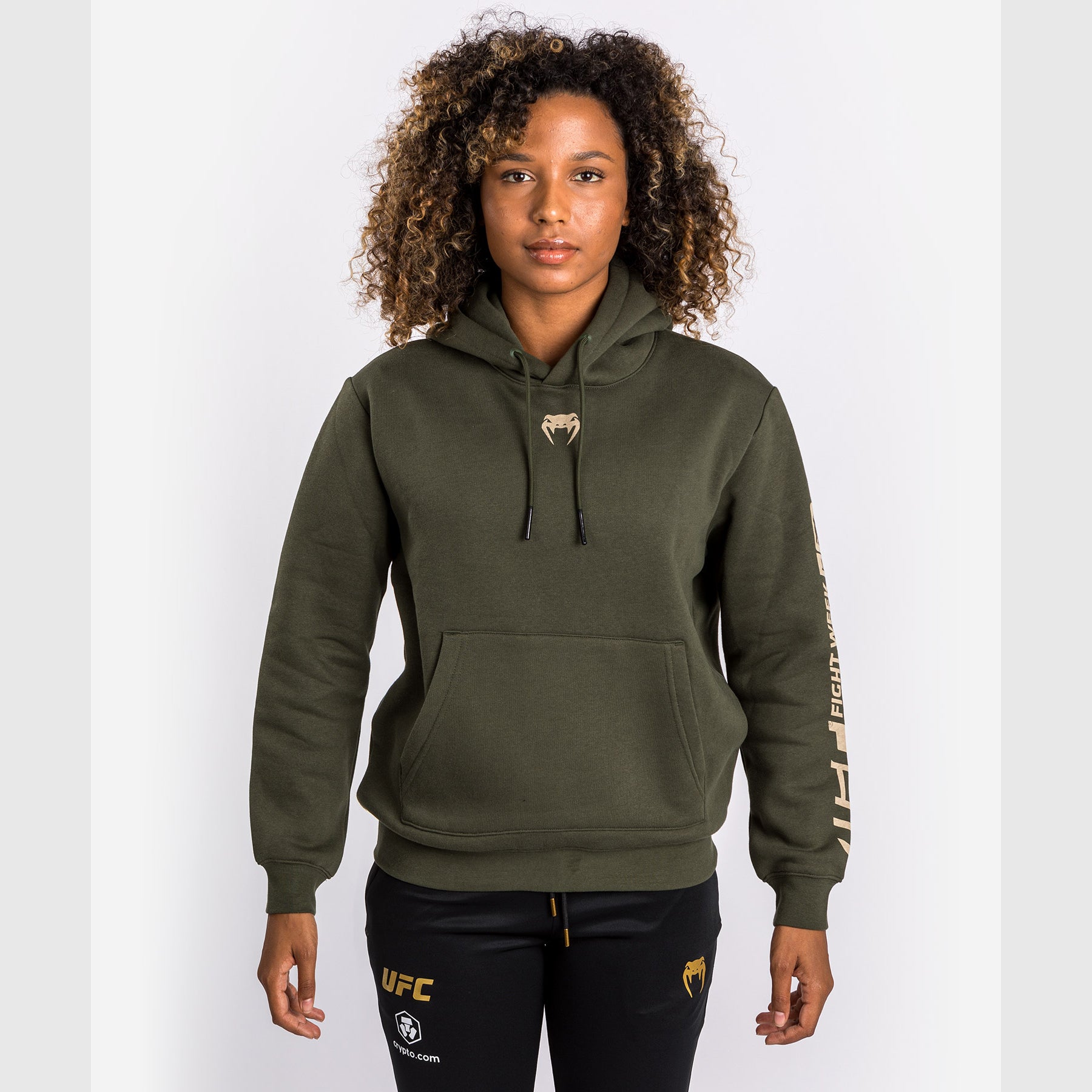 ufc-adrenaline-by-venum-fight-week-damen-pullover-hoodie-khaki image 7