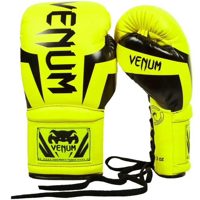 venum-elite-boxhandschuhe-mit-schn-rung-neongelb image 1