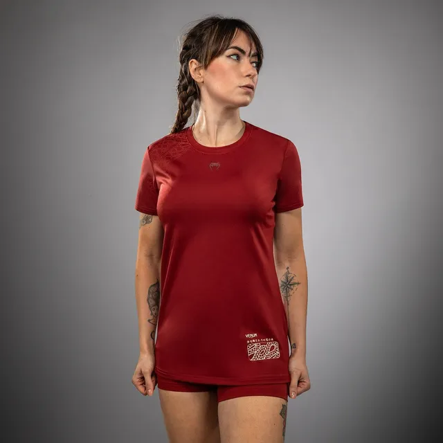 venum-serpenti-damen-dry-tech-t-shirt-burgunder-elfenbein image 1